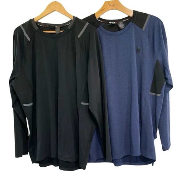 Spyder Active Men's Long Sleeve Activewear Shirt Lot Of 2 Size XXL - Picture 1 of 16